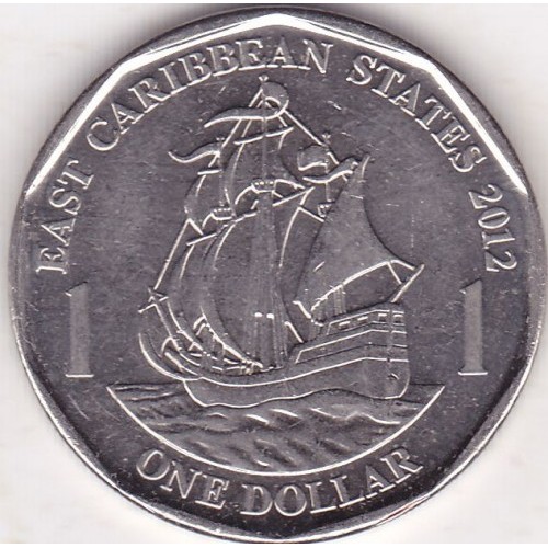 Eastern Caribbean States 1 Dollar Coin | Queen Elizabeth II | Golden H