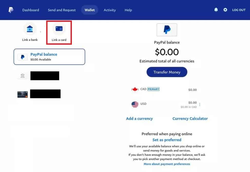 Paypal: How to add a gift card to your account