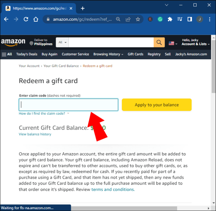 How to Transfer an Amazon Gift Card Balance