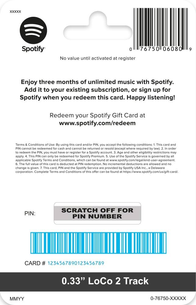 Spotify 6 months Premium subscription Gift card worth $ | Tech Games n Lights Singapore