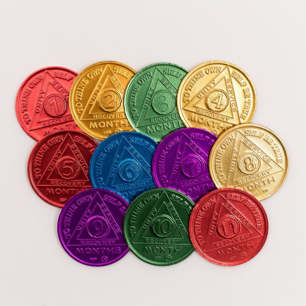 3rd Step Prayer AA Coin with Choice of Color, Recovery Medallions All (list) :Recovery-World