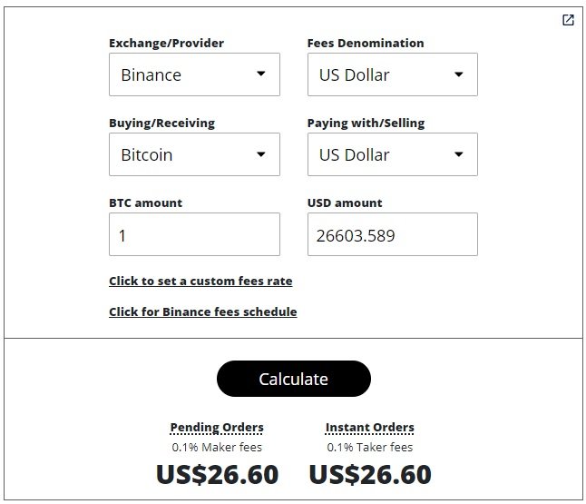 Kraken Fee Calculator