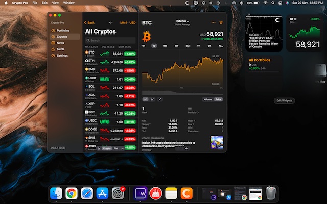 Crypto Price Widget - Bitcoin, Ethereum, Litecoin, and altcoin price tracker.