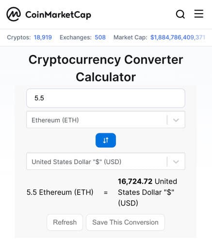 Convert Crypto to Fiat - Cryptocurrency & Bitcoin Converter