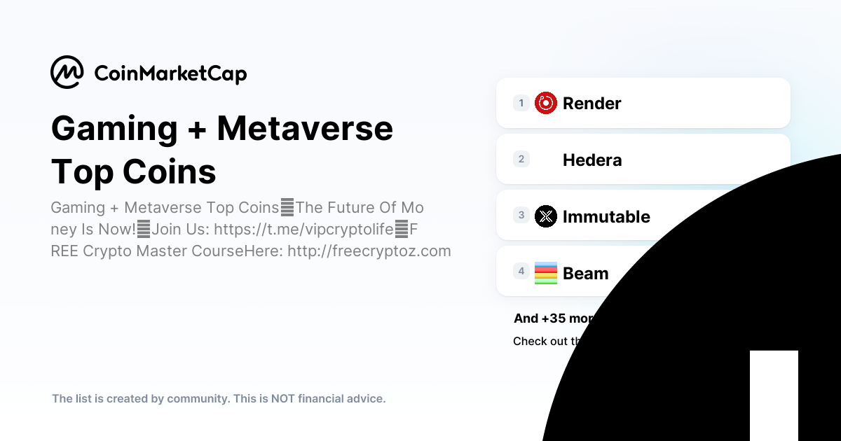 Follow The 71 Metaverse Coins Crypto Portfolio Picks | CoinMarketCap