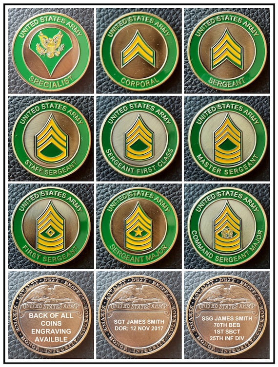 Army E4 Specialist Challenge Coin – Cartouche and Coin Shop