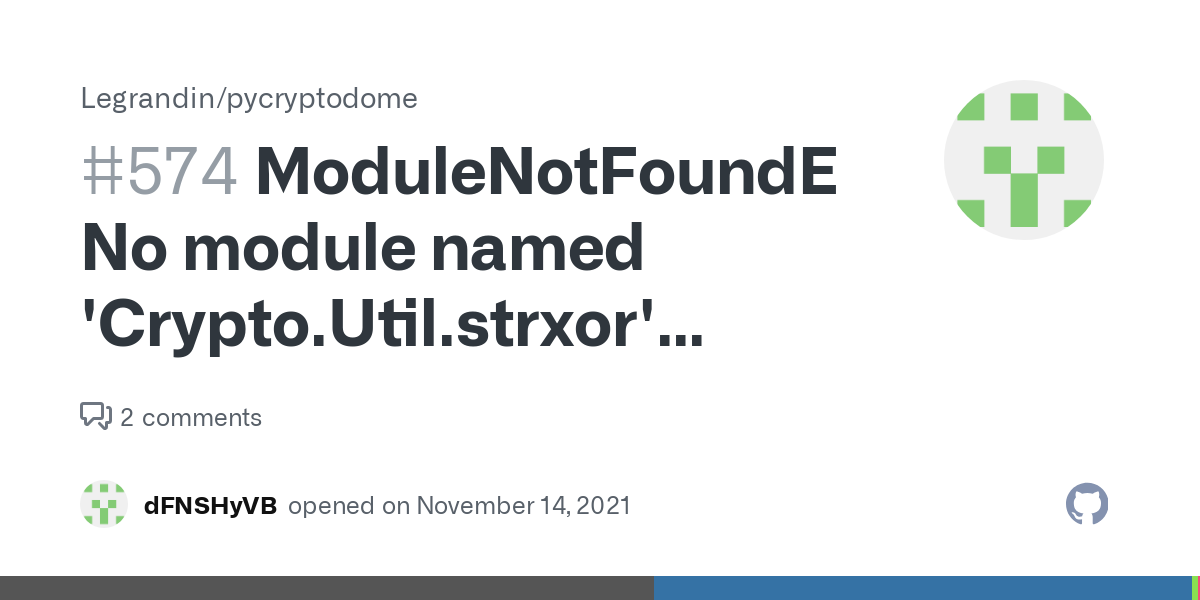 ModuleNotFoundError: No module named 'Crypto' Error