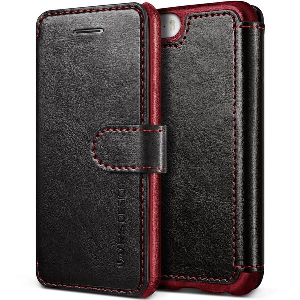 Verus Dandy Leather-Style Samsung Galaxy S6 Wallet Case - Black