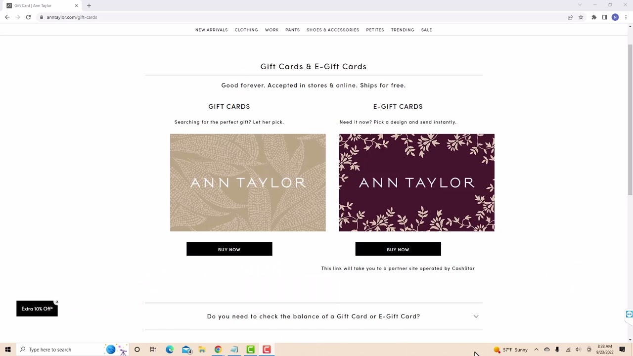 Ann Taylor Gift Card Balance