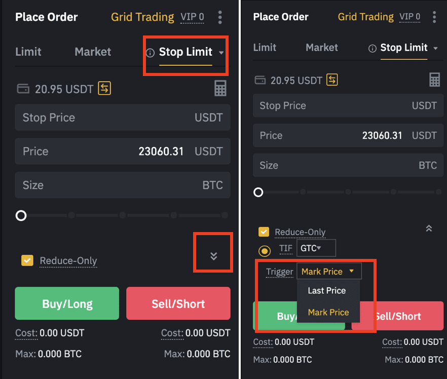 Binance types of orders