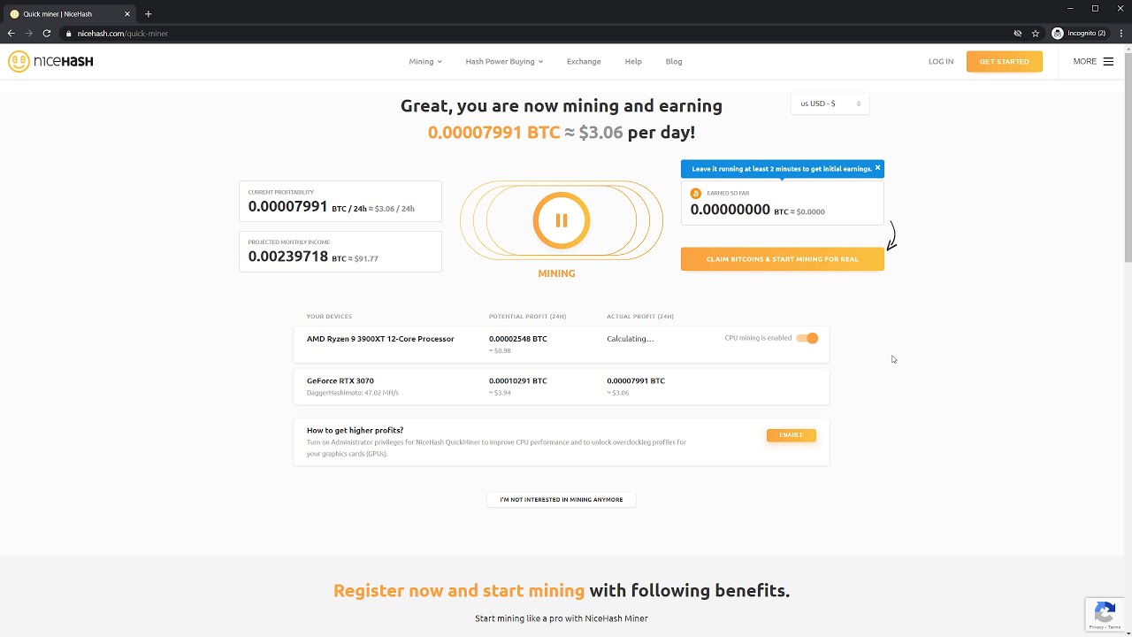 CPU/GPU Mining | NiceHash