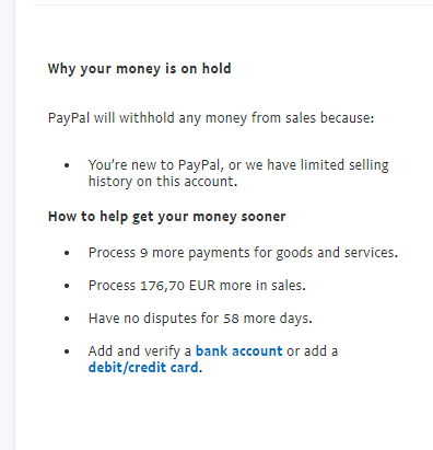 Why is my payment on hold or unavailable? | PayPal SG