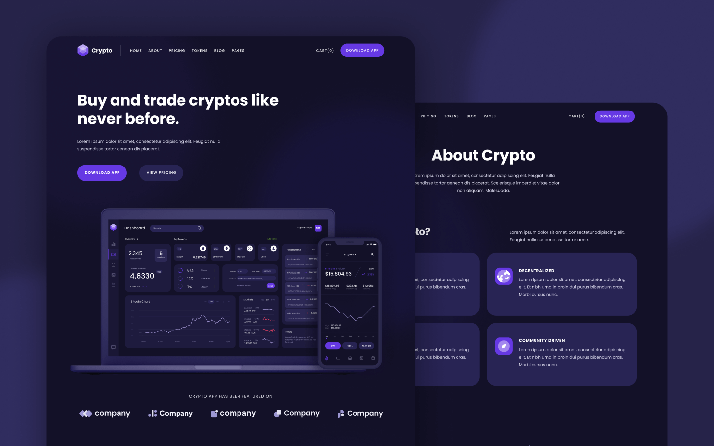 Crypto Website Templates