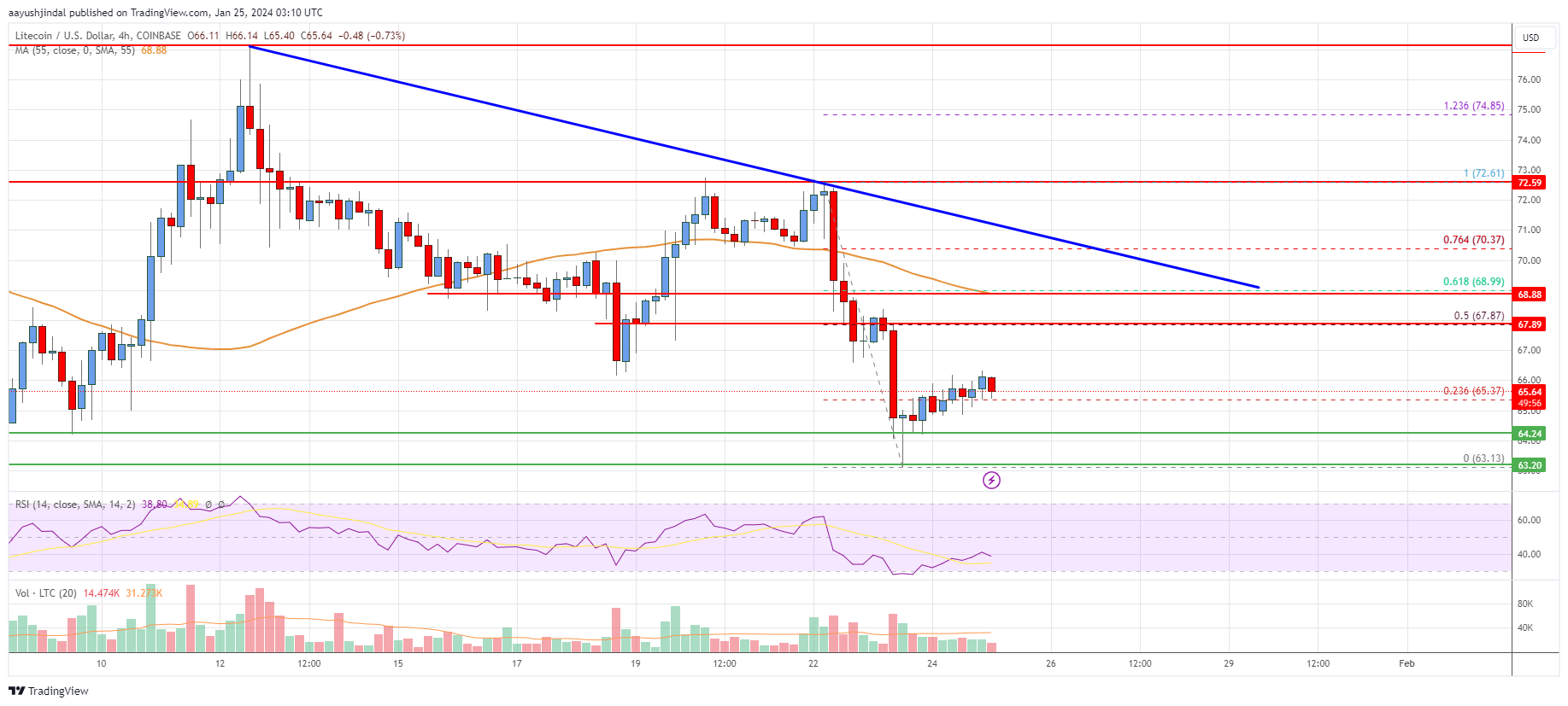 Litecoin (LTC) live coin price, charts, markets & liquidity