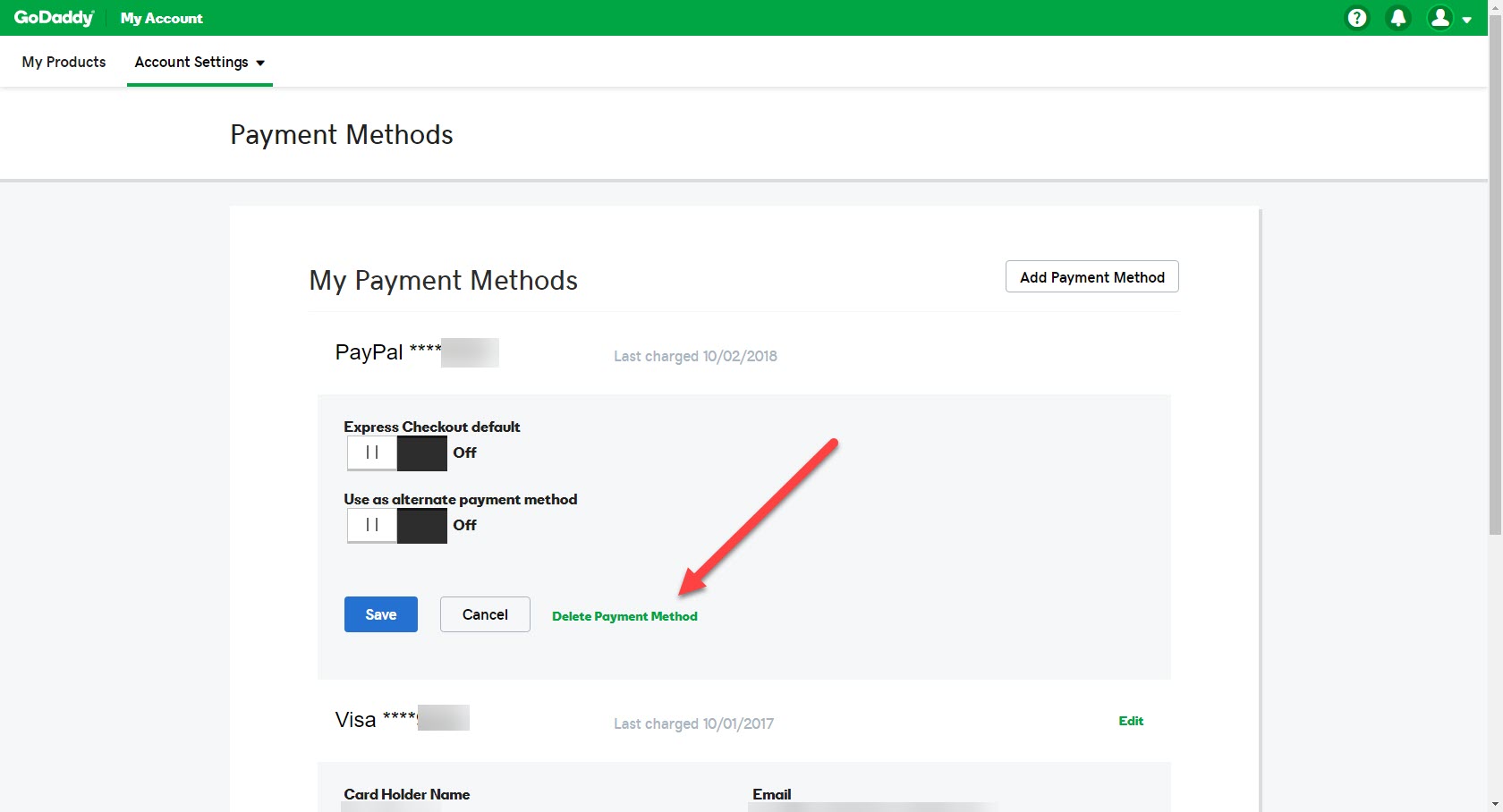 Troubleshoot: Unable to add a new payment method | Account Management - GoDaddy Help US