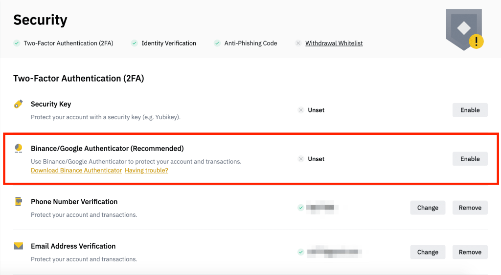How to enable Two-Factor Authentication (2FA) for Binance
