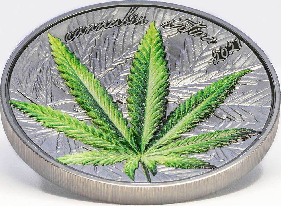 Cannabis The Big Leaf 1 oz Proof Silver Round - Hero Bullion