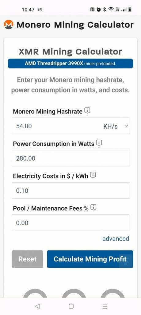 Monero (XMR) Mining Calculator & Profitability Calculator - CryptoGround