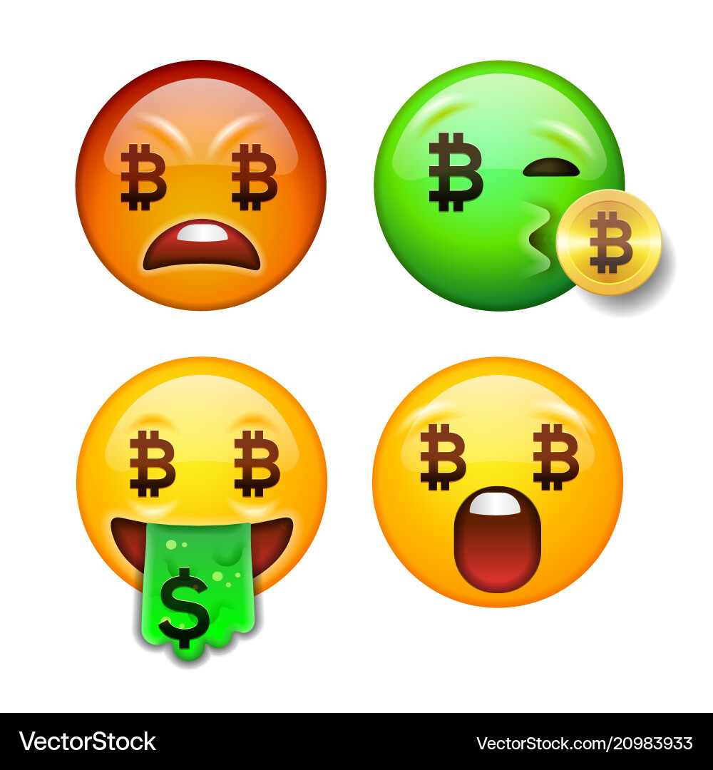 Emoji Surprised Face Bitcoin Sign Eyes Stock Vector (Royalty Free) | Shutterstock