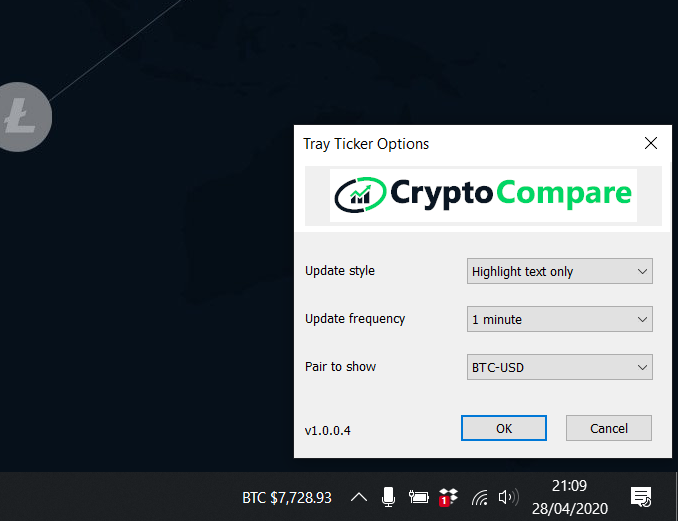 Bitcoin Price Ticker Widget / HitBTC