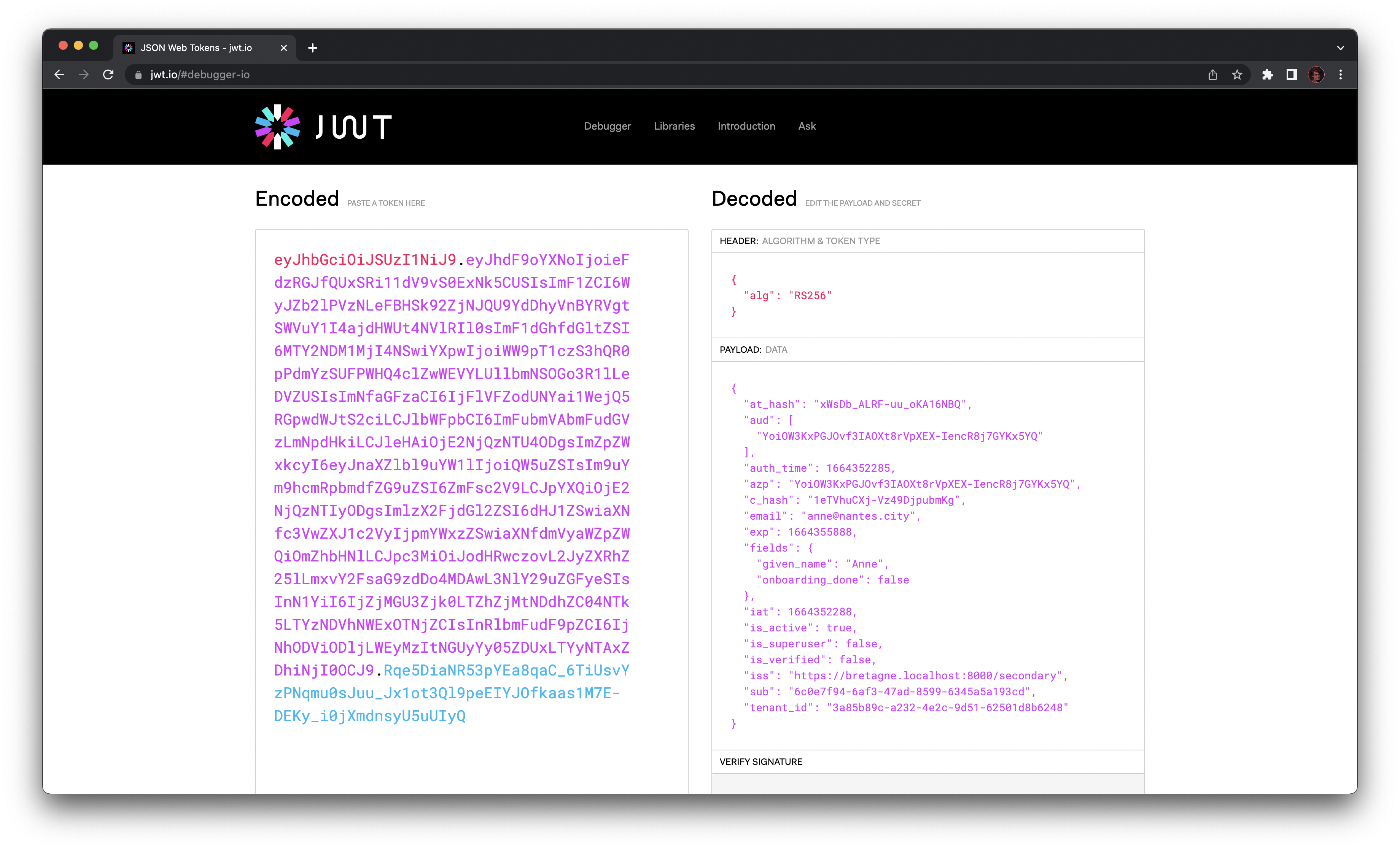 JSON Web Token (JWT)