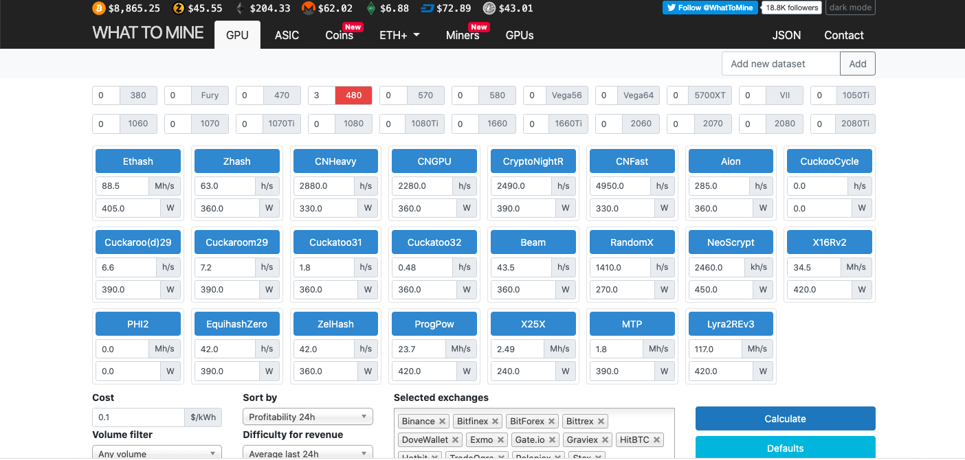 Mining Profit Calculator - PoolBay