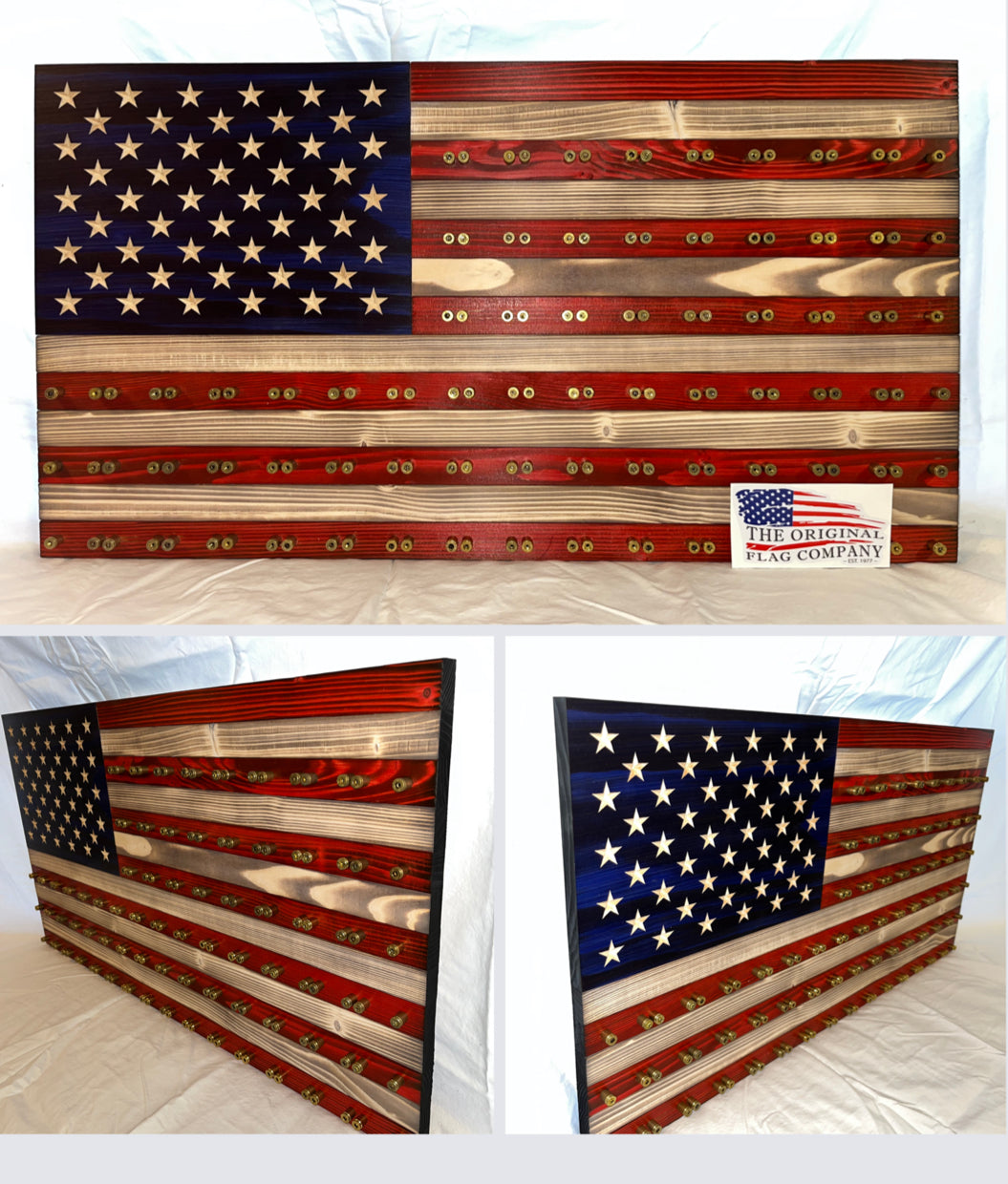 Challenge Coin Holder Wooden American Flag | Framed American Flag Art