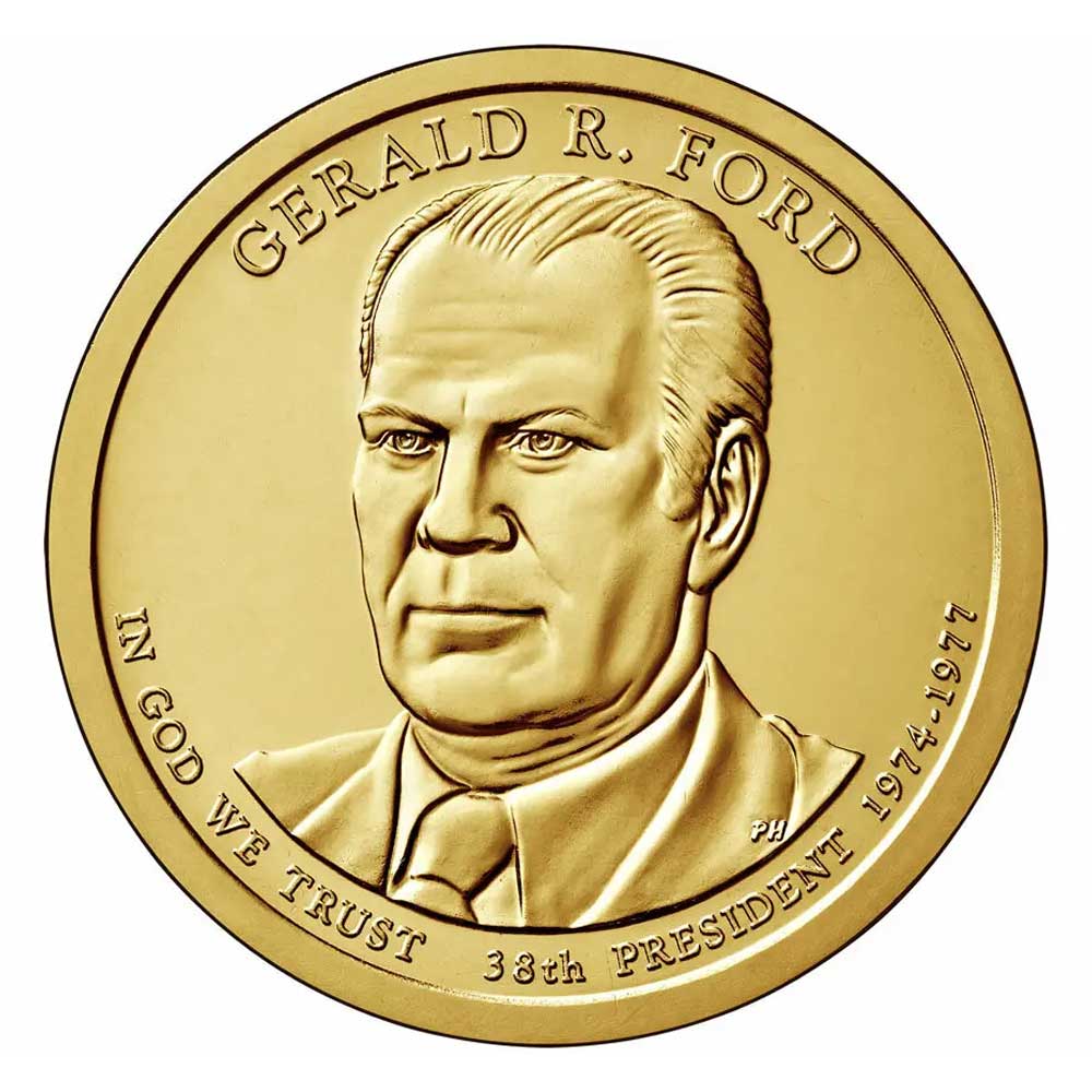 D Presidential Dollar Gerald R. Ford Golden Dollar Coin Value Prices, Photos & Info