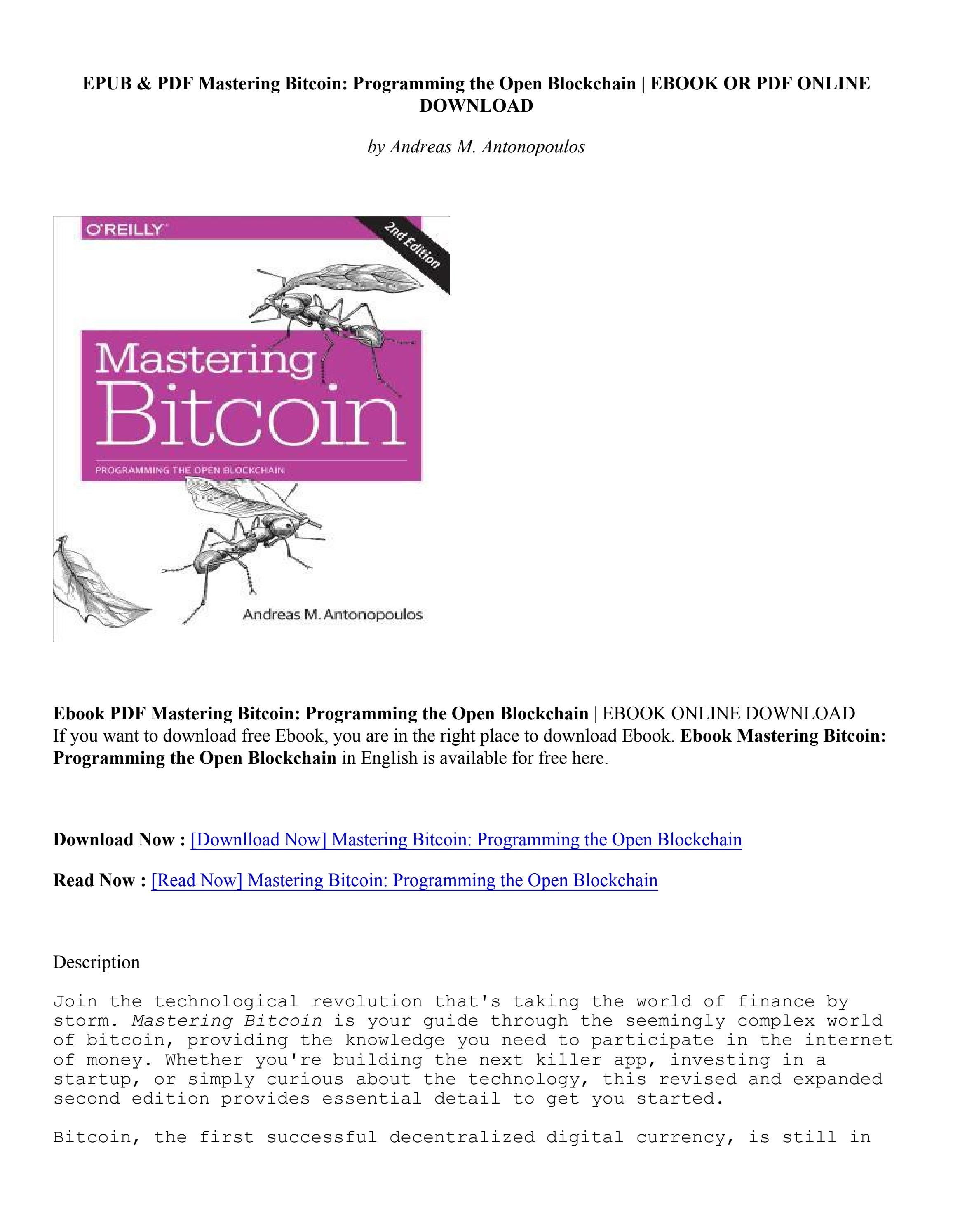 Mastering Bitcoin [Book]