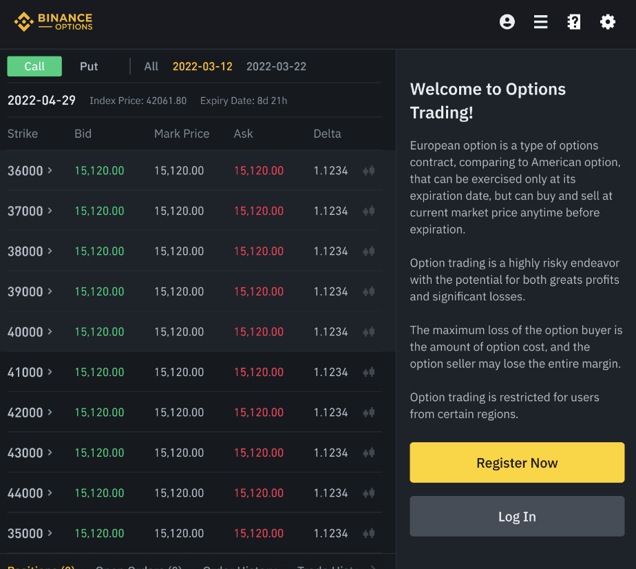 Guest Post by First1Bitcoin: How to earn on Binance Option ? | CoinMarketCap