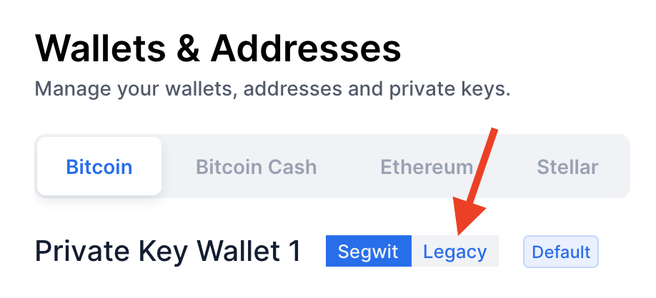 Legacy address for BCH/BSV - Atomic Wallet Knowledge Base