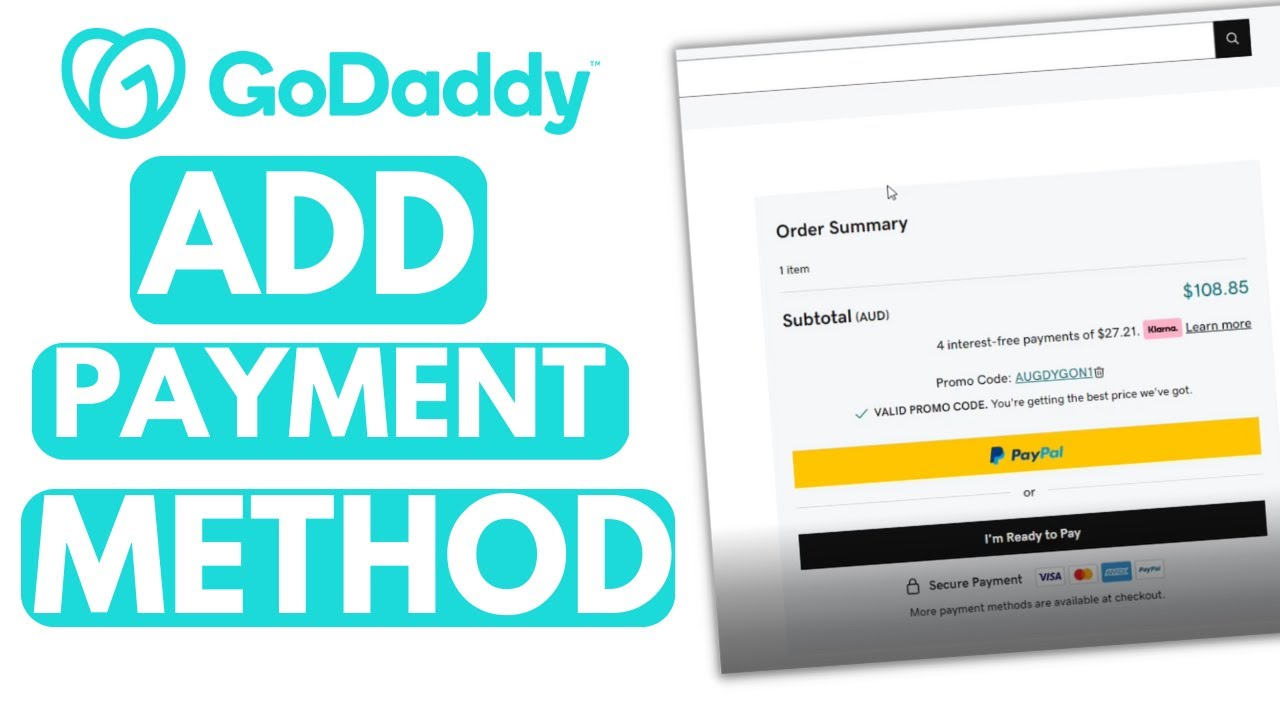 Add a payment method to my GoDaddy account | Account Management - GoDaddy Help US