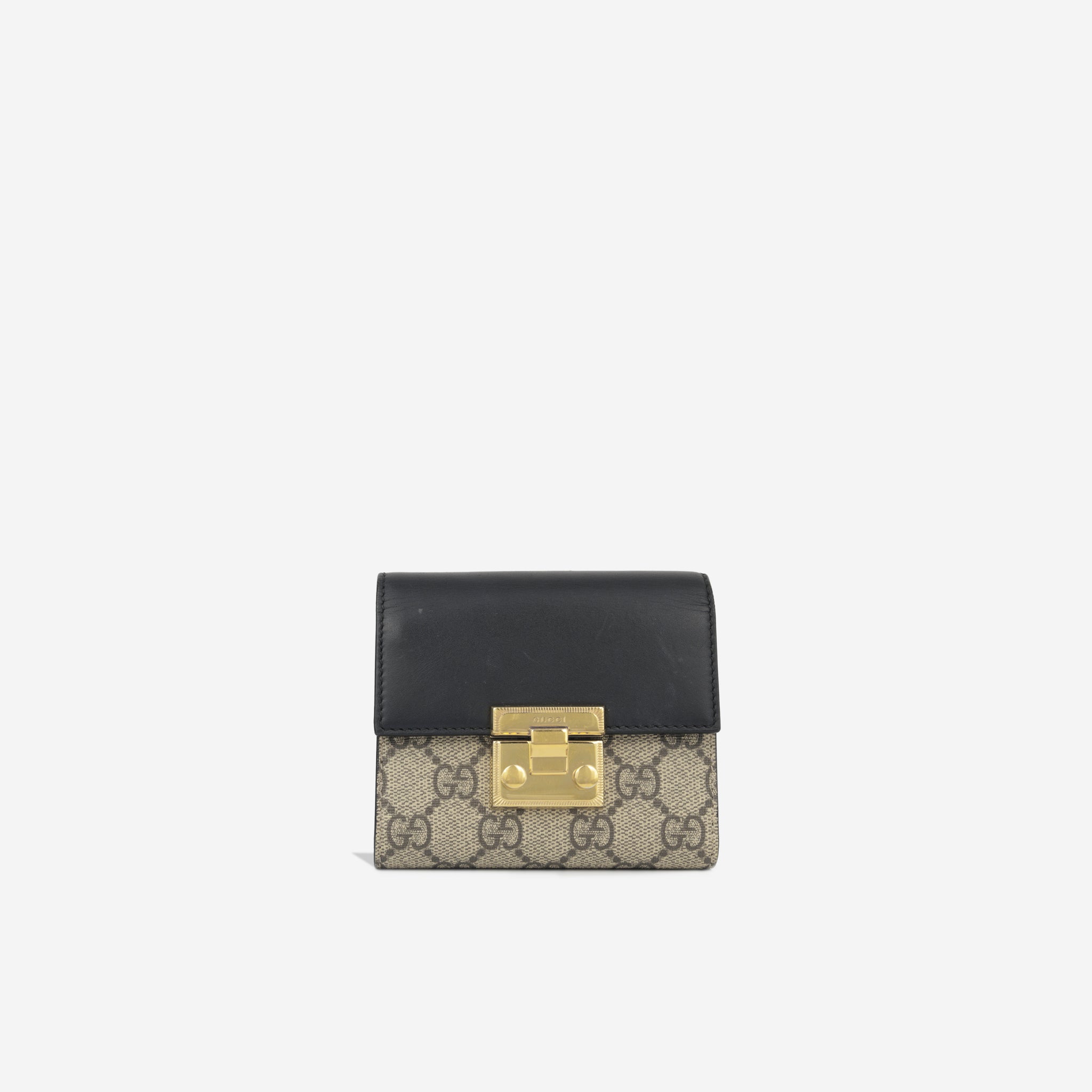 Gucci GG Supreme & Black Leather Padlock Wallet by WP Diamonds – myGemma| Item #