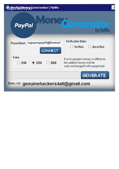 Paypal money adder/ generator hacking programs' legal/ethical issues / myLot