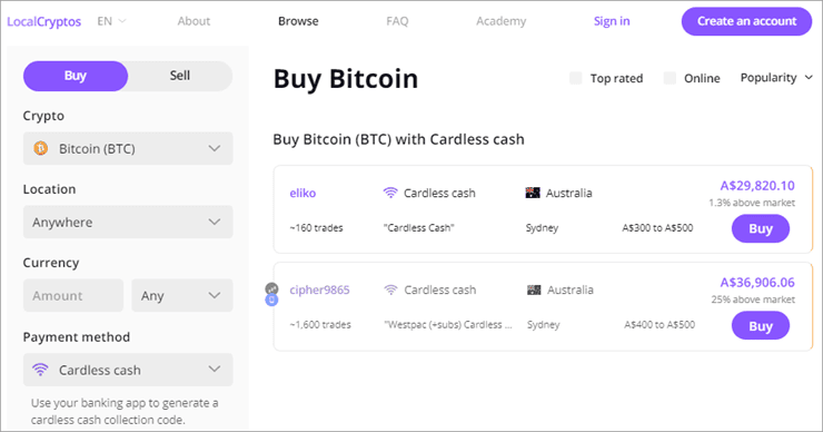 Buy Bitcoin with Cash in person