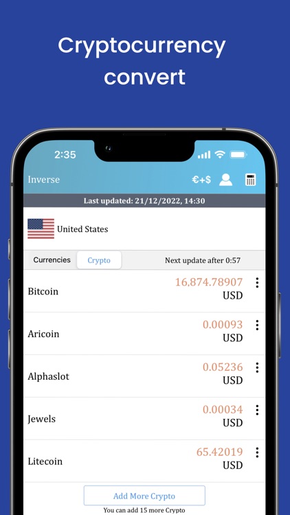 Download Anycoin • Universal Cryptocurrency Converter App