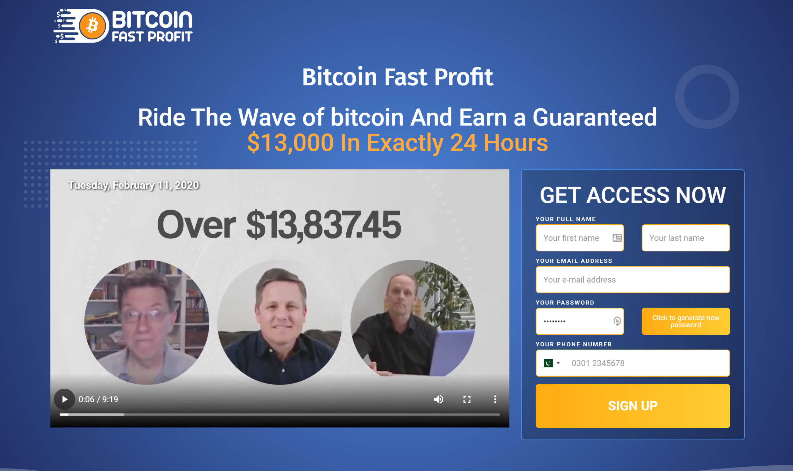 Login to your account - Bitcoin Profit