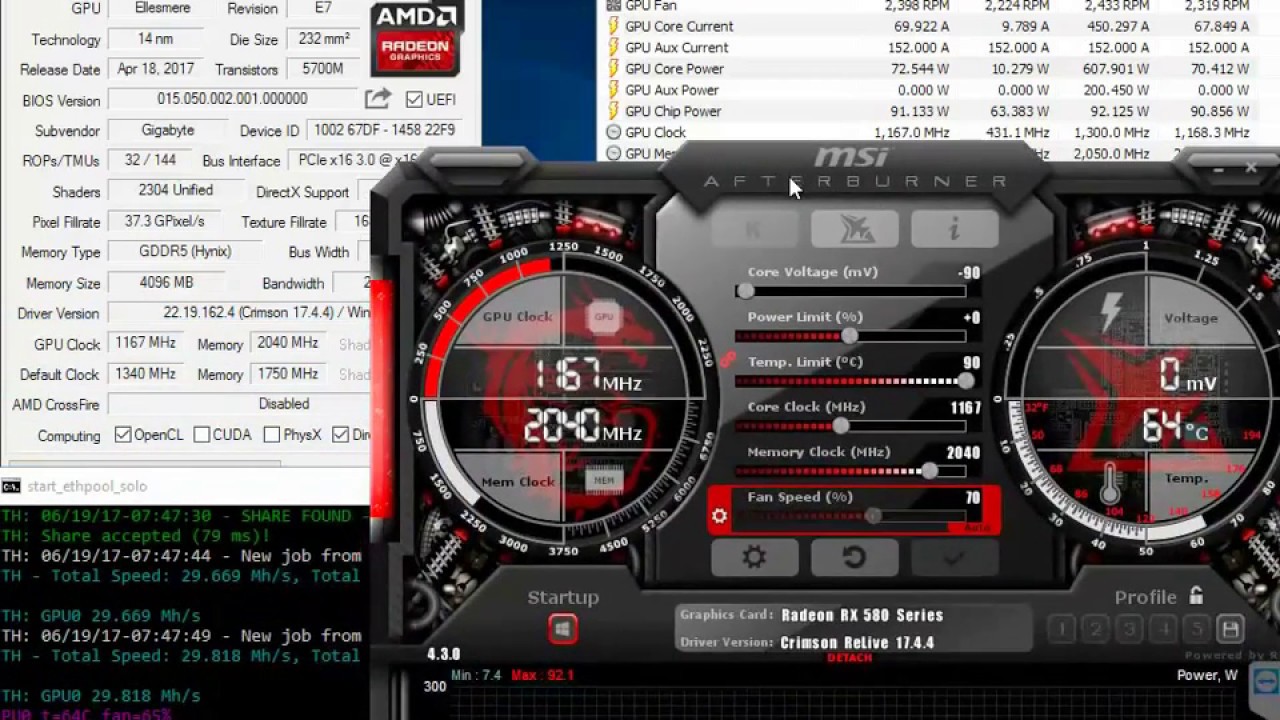 BIOS MOD ETHEREUM for Mining 31 MH/S MSI AMD Radeon RX 8GB GAMING X Micron £ - PicClick UK