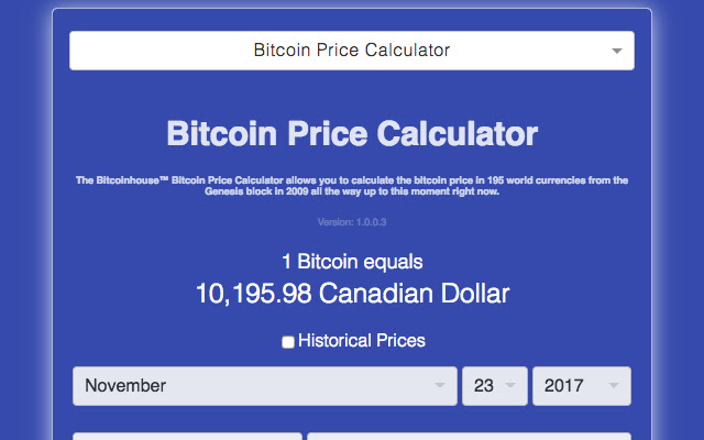 Historical Bitcoin Price Calculator