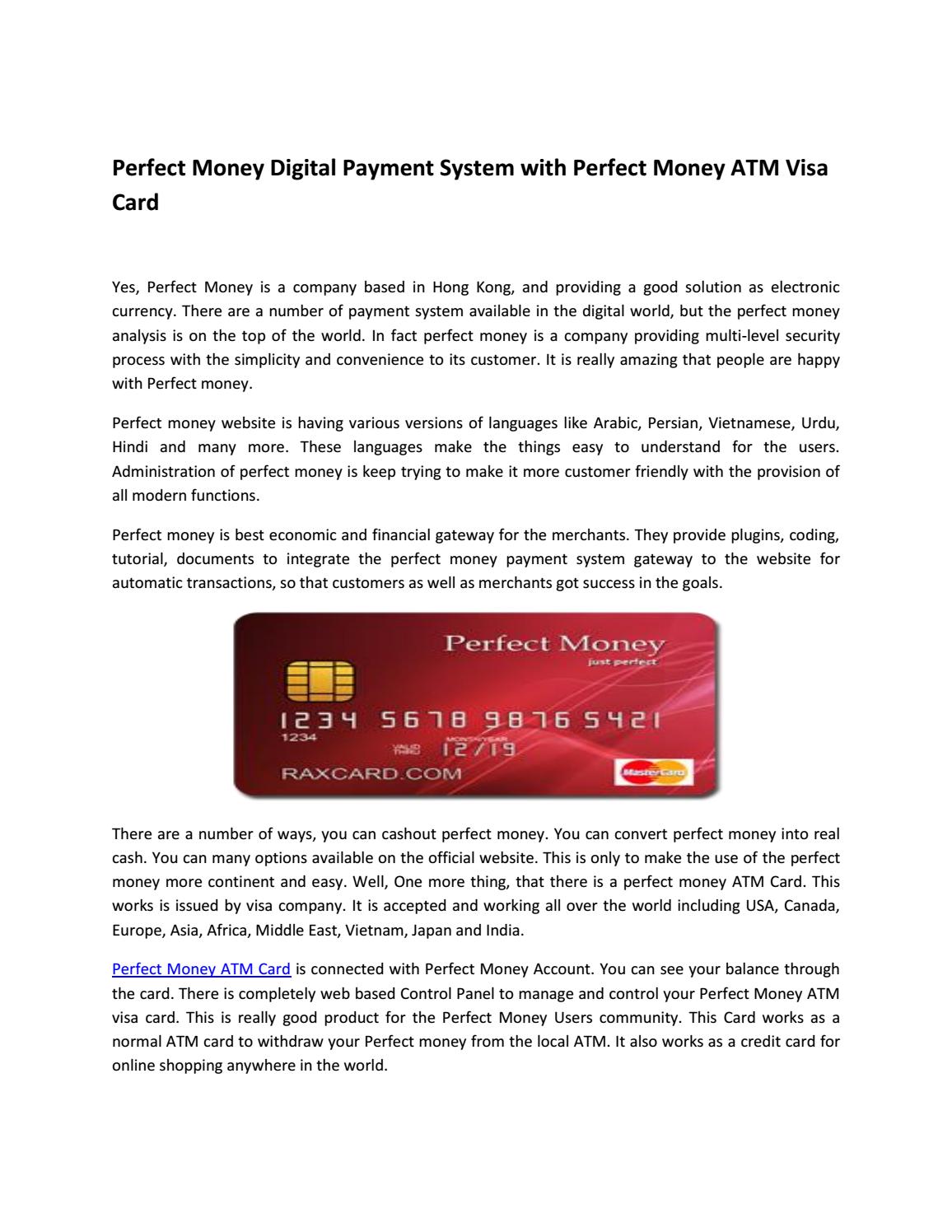 Widely Accepted Perfect Money ATM Card – ostrov-dety.ru