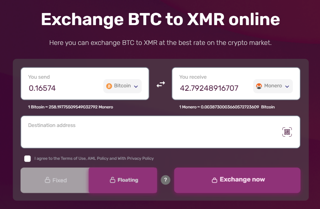 Swap BTC to XMR | Bitcoin to Monero Crypto Exchange | SwapSpace