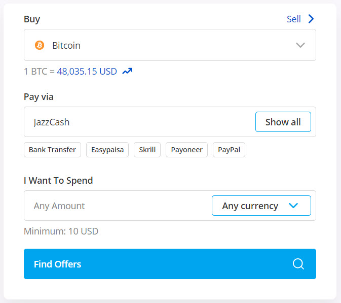 Exchange Jazz Cash PKR to Bitcoin BTC in Pakistan