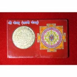 Green Aventurine Coin Engraved with Laxmi Maa & Shri Yantra – Bhakti Samagri