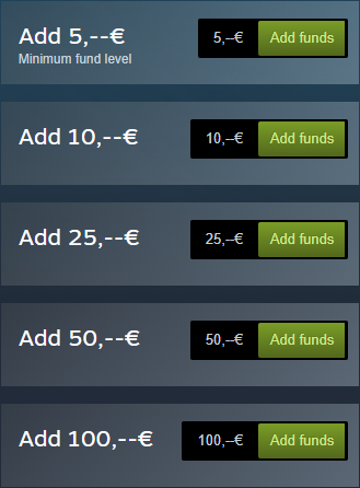 A way to add a custom amount of money to the steam wallet :: Suggestions / Ideas