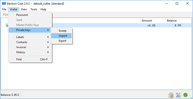 Splitting eCash and BCH coins using Electrum ABC and Electron Cash