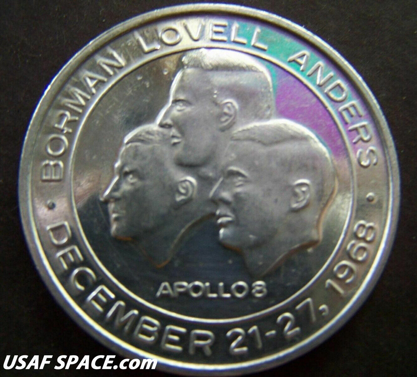 Shell Token - Man in Flight (#19 - Borman, Lovell and Anders, Apollo 8, ) - France – Numista