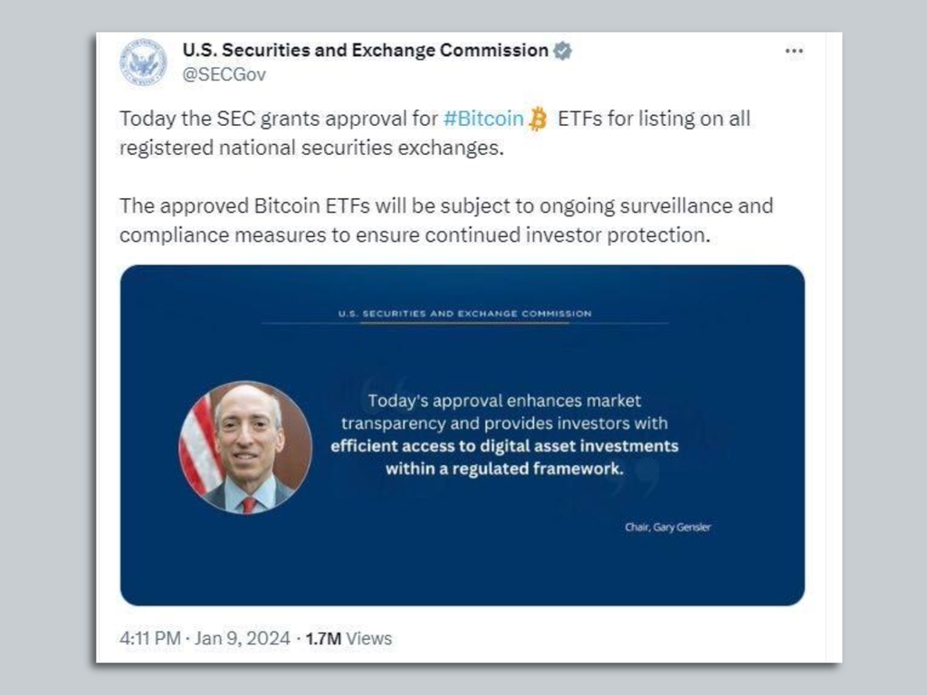 SEC denies a bitcoin ETF has been approved, says account on X was hacked | AP News