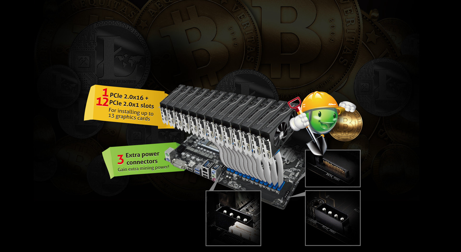 ostrov-dety.ru: ASRock H Pro BTC+ 13GPU Mining Motherboard Cryptocurrency : Electronics