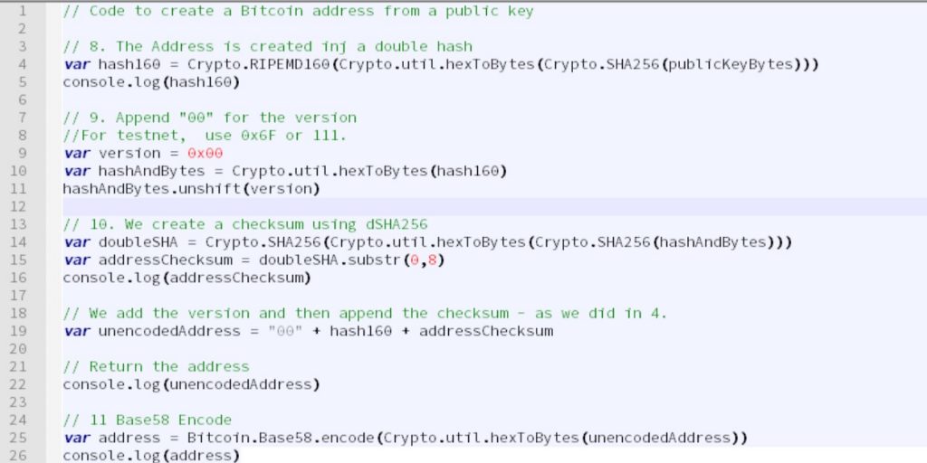 How to create a Bitcoin wallet address from a private key