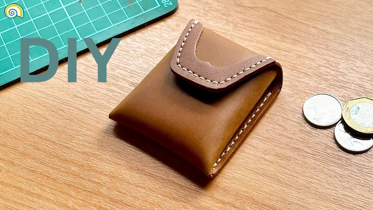 PDF Leather Pattern. Oak leaf Leather coin pouch